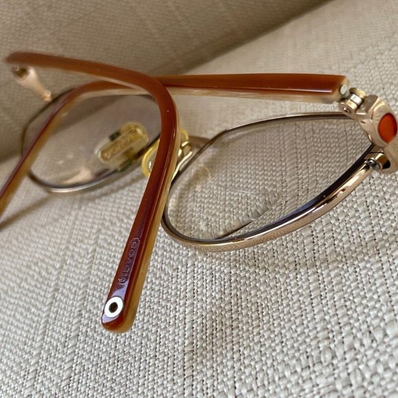 Coach Women Eyeglasses Frame KARLA 202 SAND 53[]18 135 Gold Tone Glasses - Picture 3 of 12